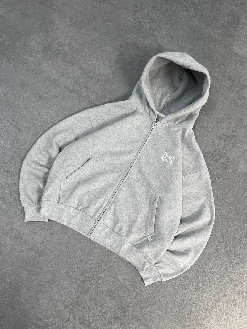 GRAY ZIP-HOODIE